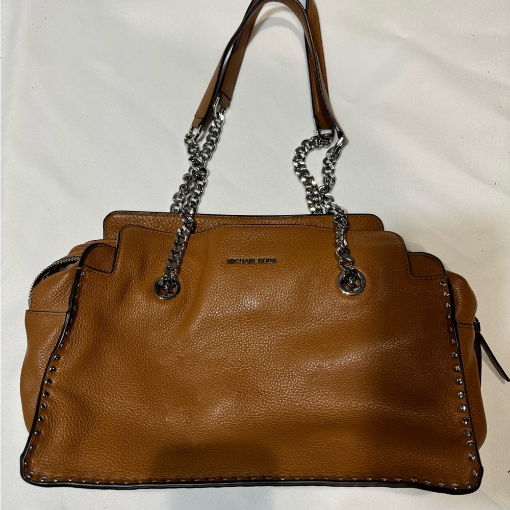 Michael Kors brown Astor satchel